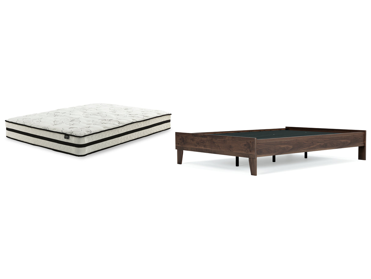 Calverson Full Platform Bed with Mattress in Mocha from Ashley - Luna Furniture