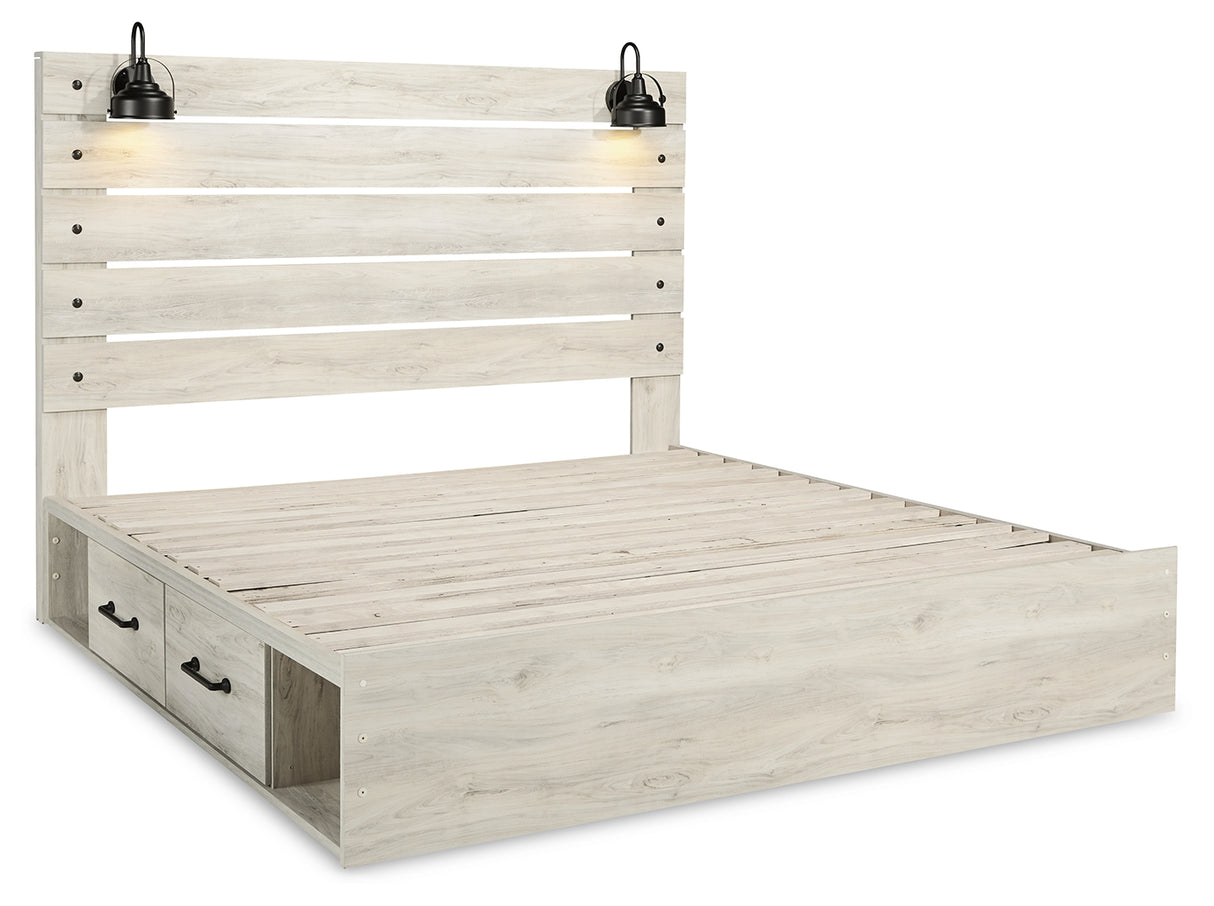 Cambeck Whitewash King Storage Bed, Dresser, Chest and 2 Nightstands from Ashley Furniture - Luna Furniture