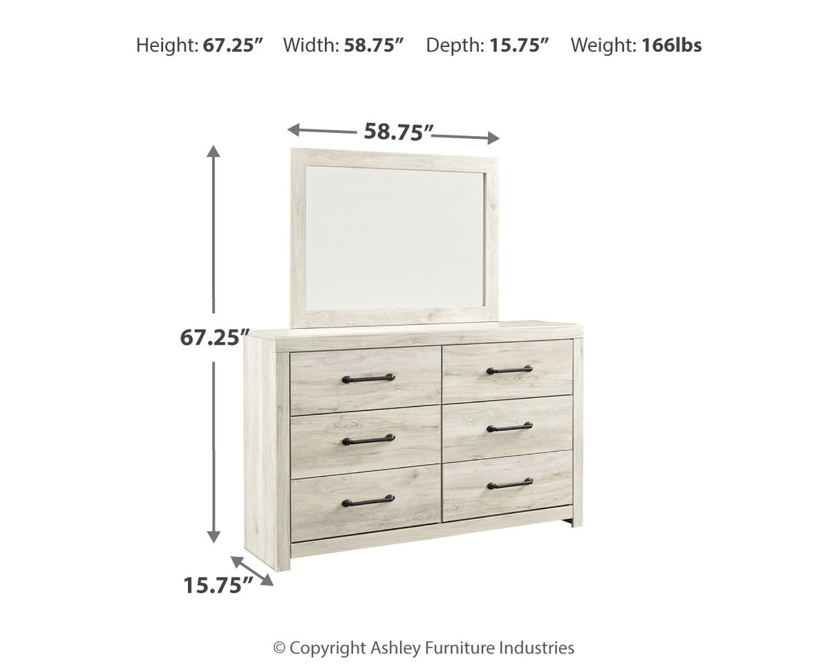 Cambeck Whitewash Queen Panel Storage Bed, Dresser, Mirror, 2 Chests and 2 Nightstands from Ashley - Luna Furniture