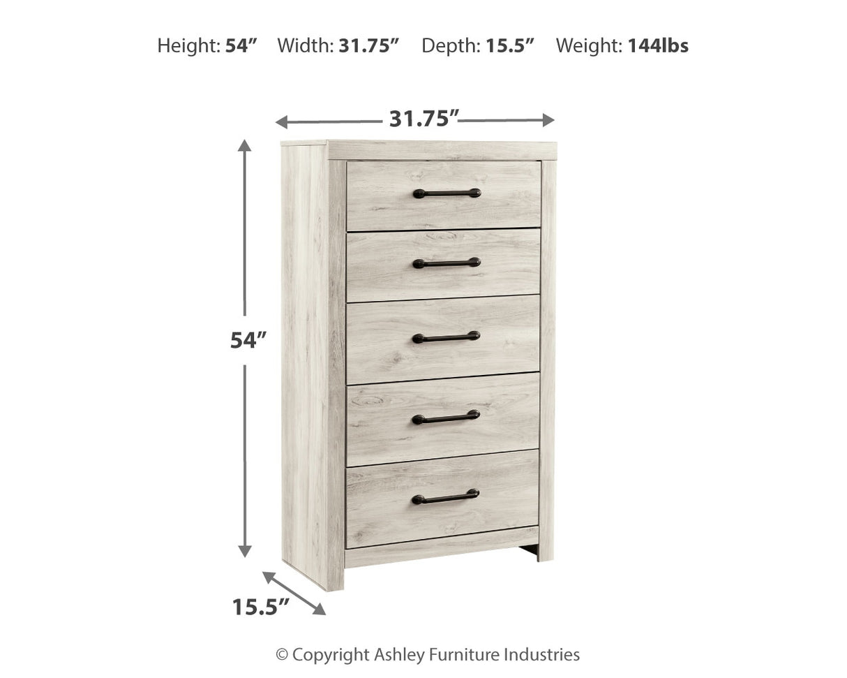 Cambeck Whitewash Queen Panel Storage Bed, Dresser, Mirror, 2 Chests and 2 Nightstands from Ashley - Luna Furniture