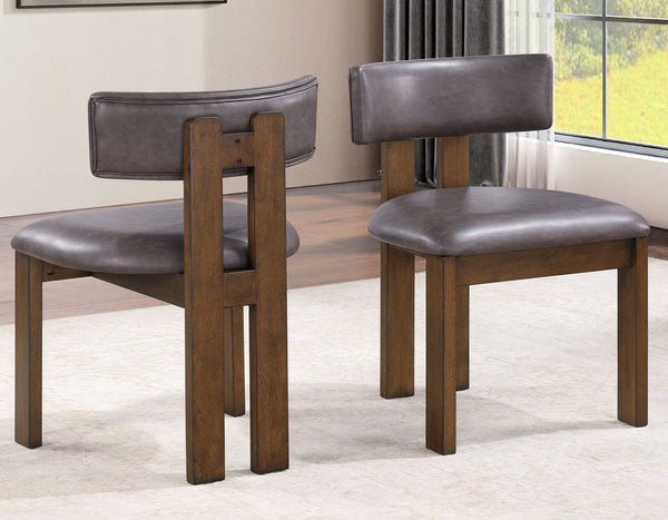 Cambridge Burnished Chestnut Vegan Leather Side Chair, Set of 2