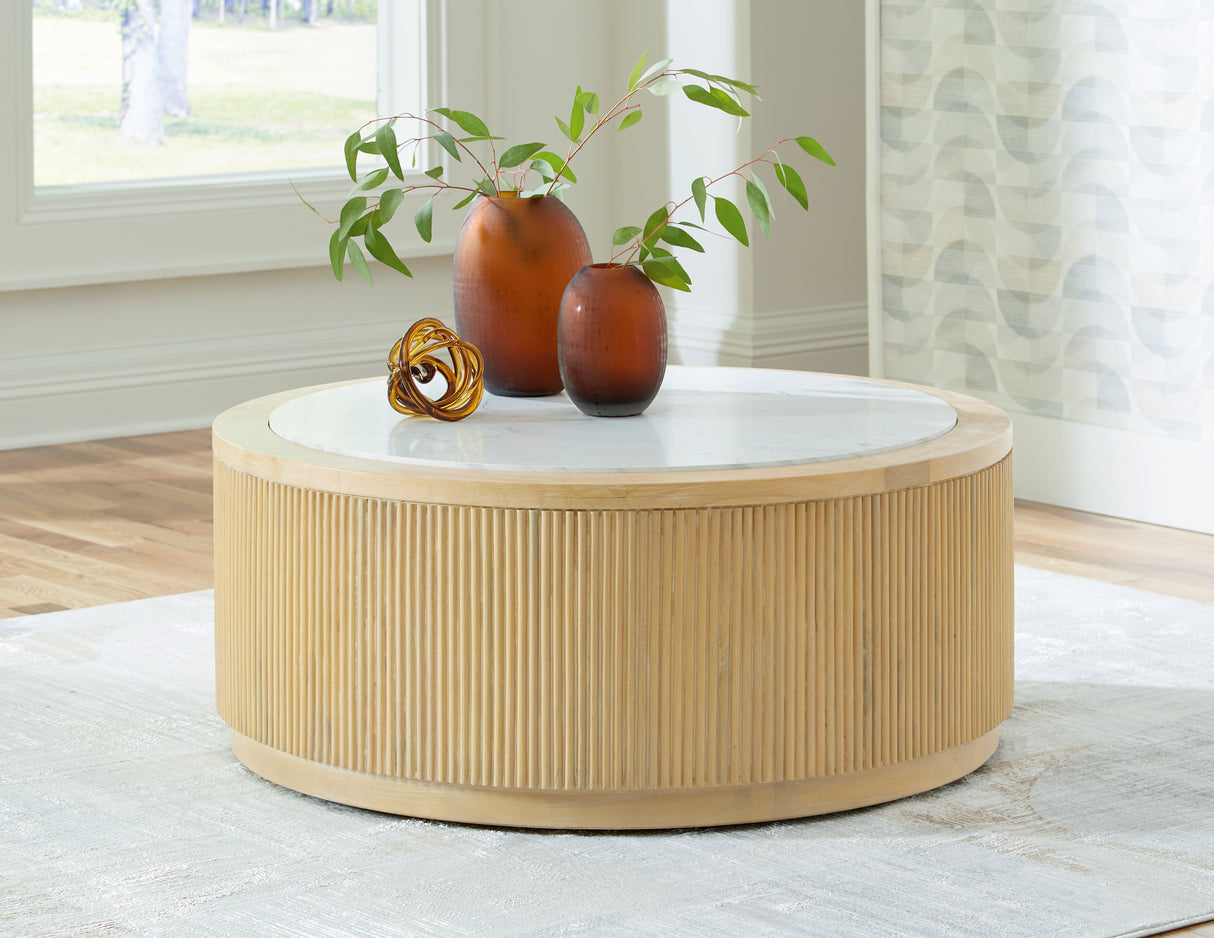 Camdill Light Brown/White Coffee Table from Ashley - Luna Furniture