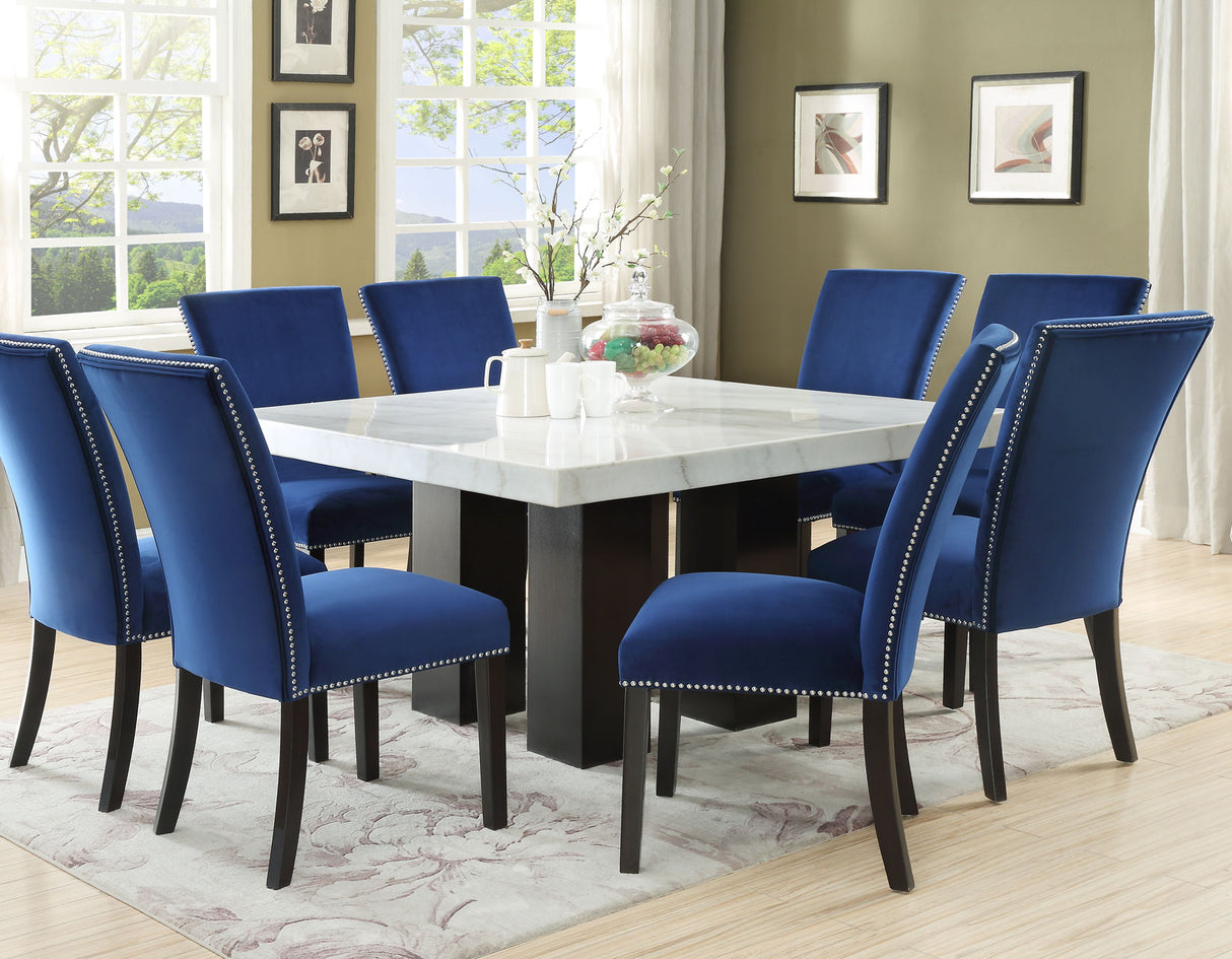 Camila 5-Piece Square Marble Top Dining(Table & 4 Side Chairs) from Steve Silver - Luna Furniture