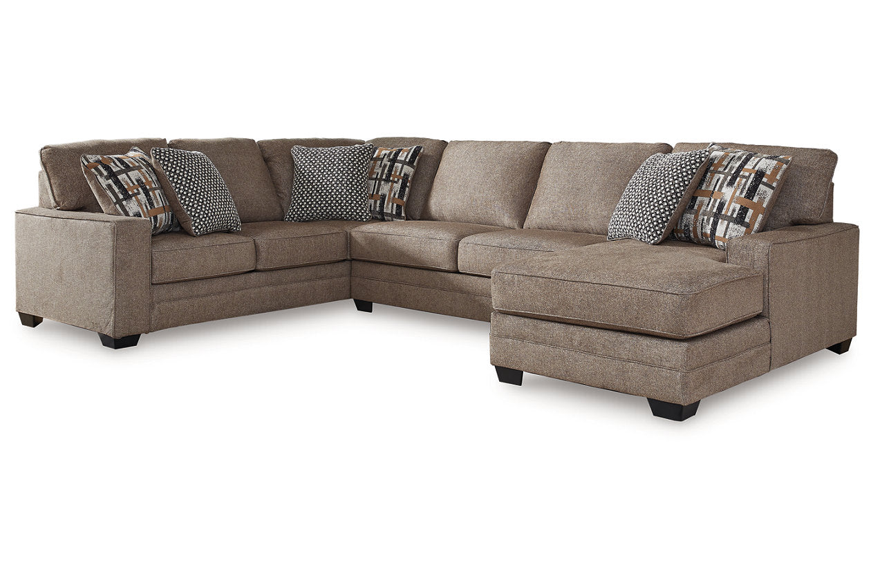 Ashley Cannonbrook Nutmeg 3-Piece Sectional with Chaise 98201S2