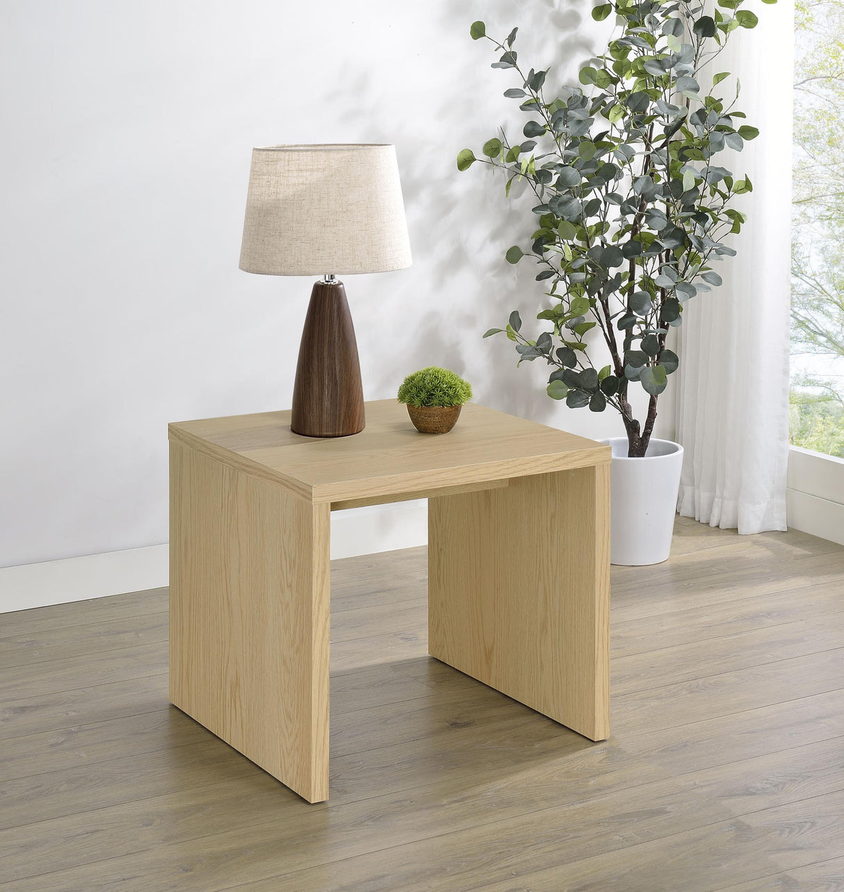 Canoga Light Oak Engineered Wood Accent Side End Table from Coaster - Luna Furniture