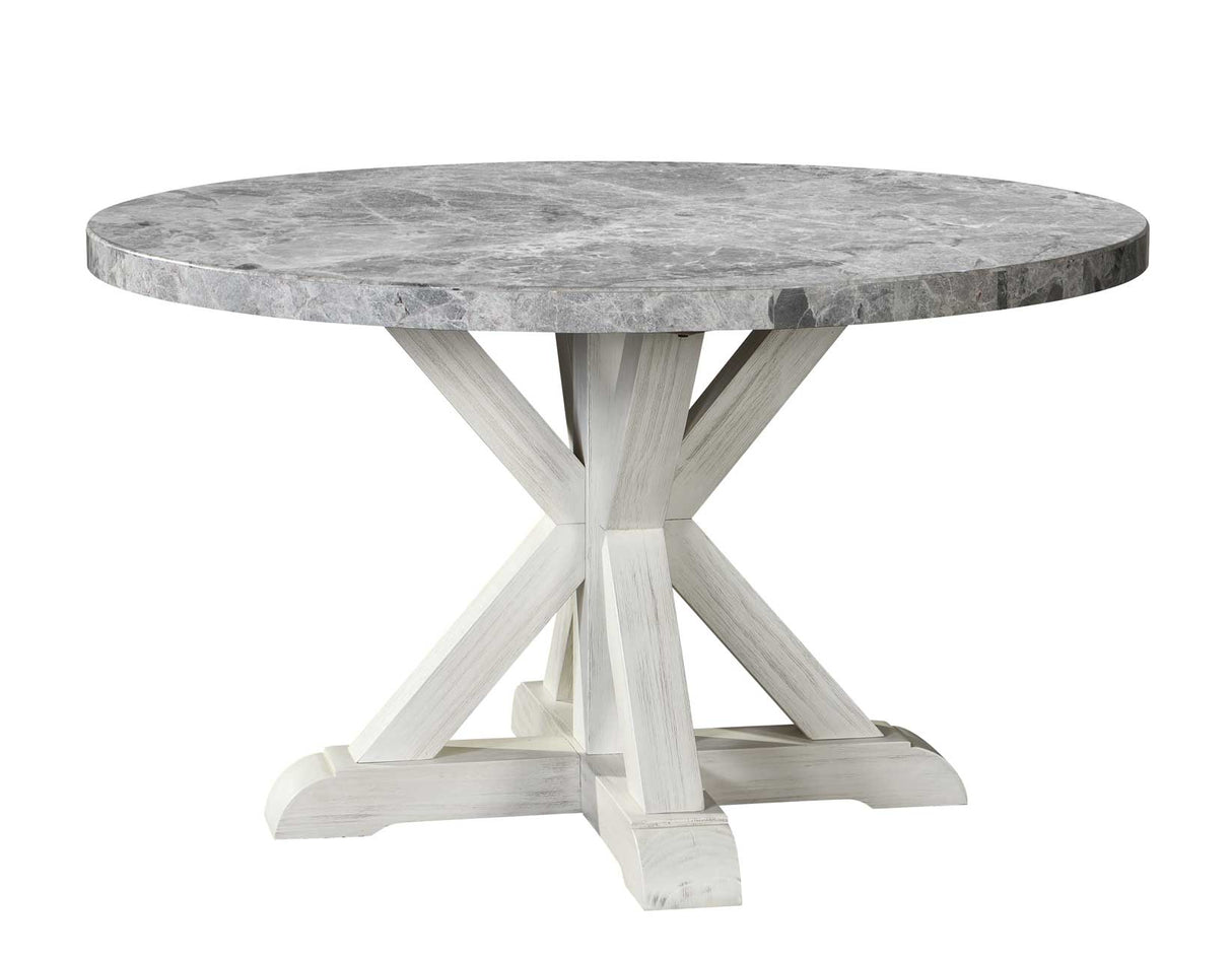 Canova White/Gray Round Marble Top Dining Room Set from Steve Silver - Luna Furniture