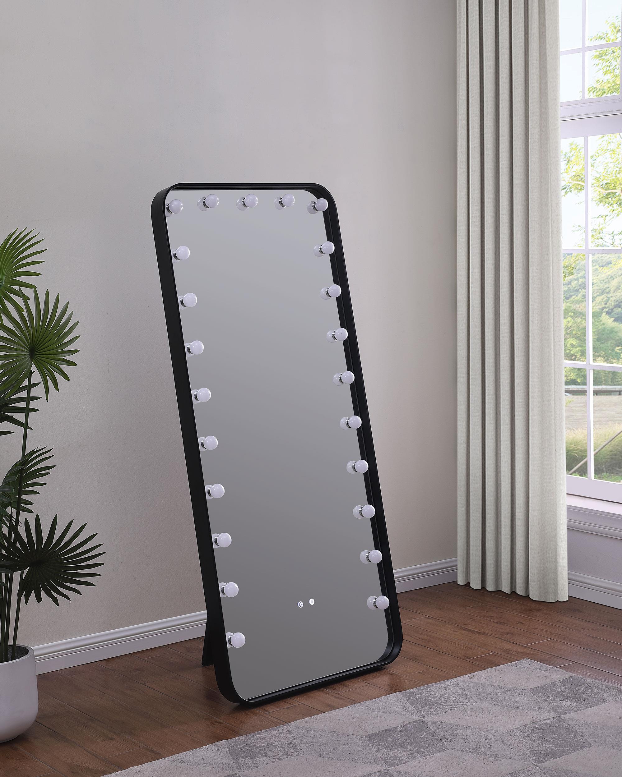 Coaster Canton Black LED Standing Mirror with Speakers – Luna