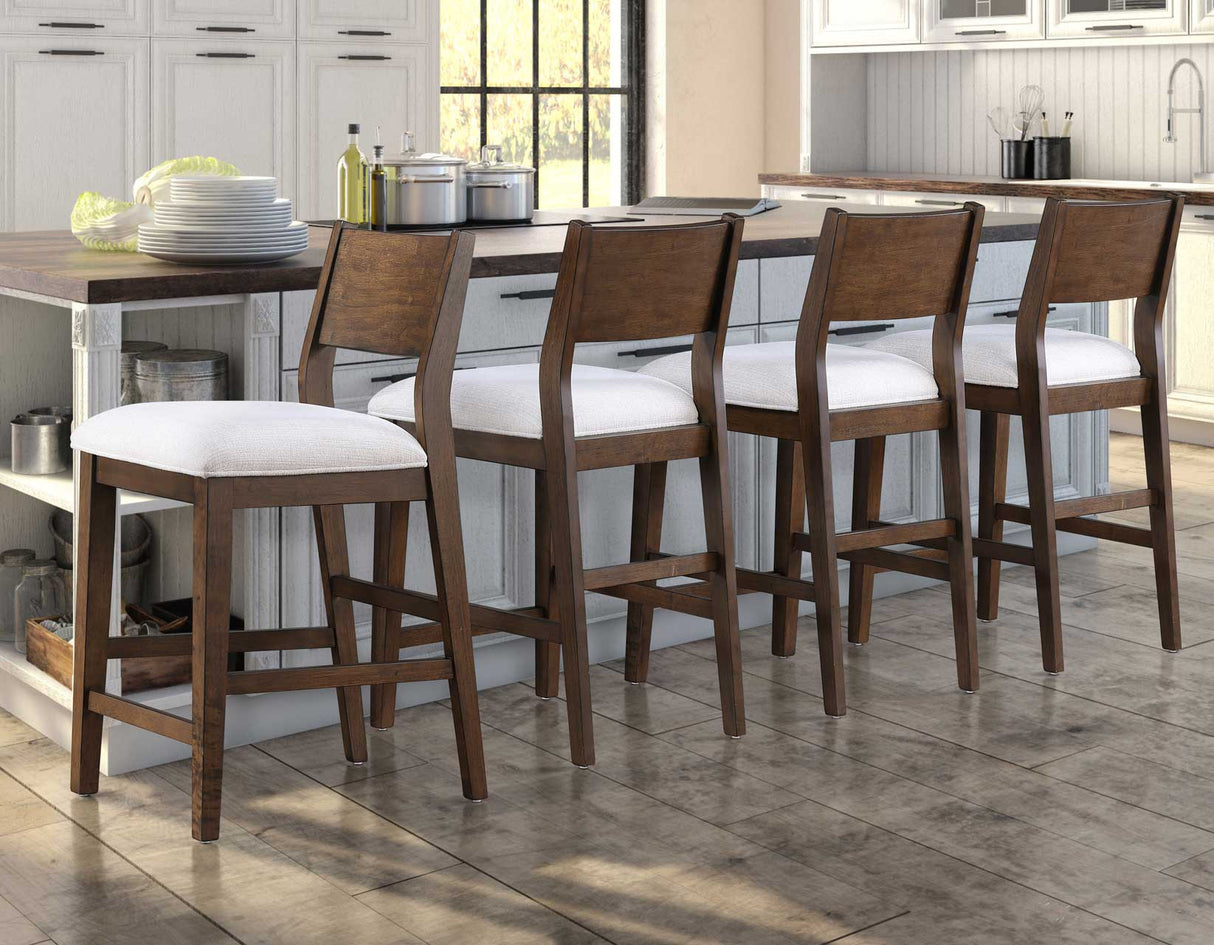 Canton Mocha 24" Upholstered Counter Stool, Set of 2 from Steve Silver - Luna Furniture