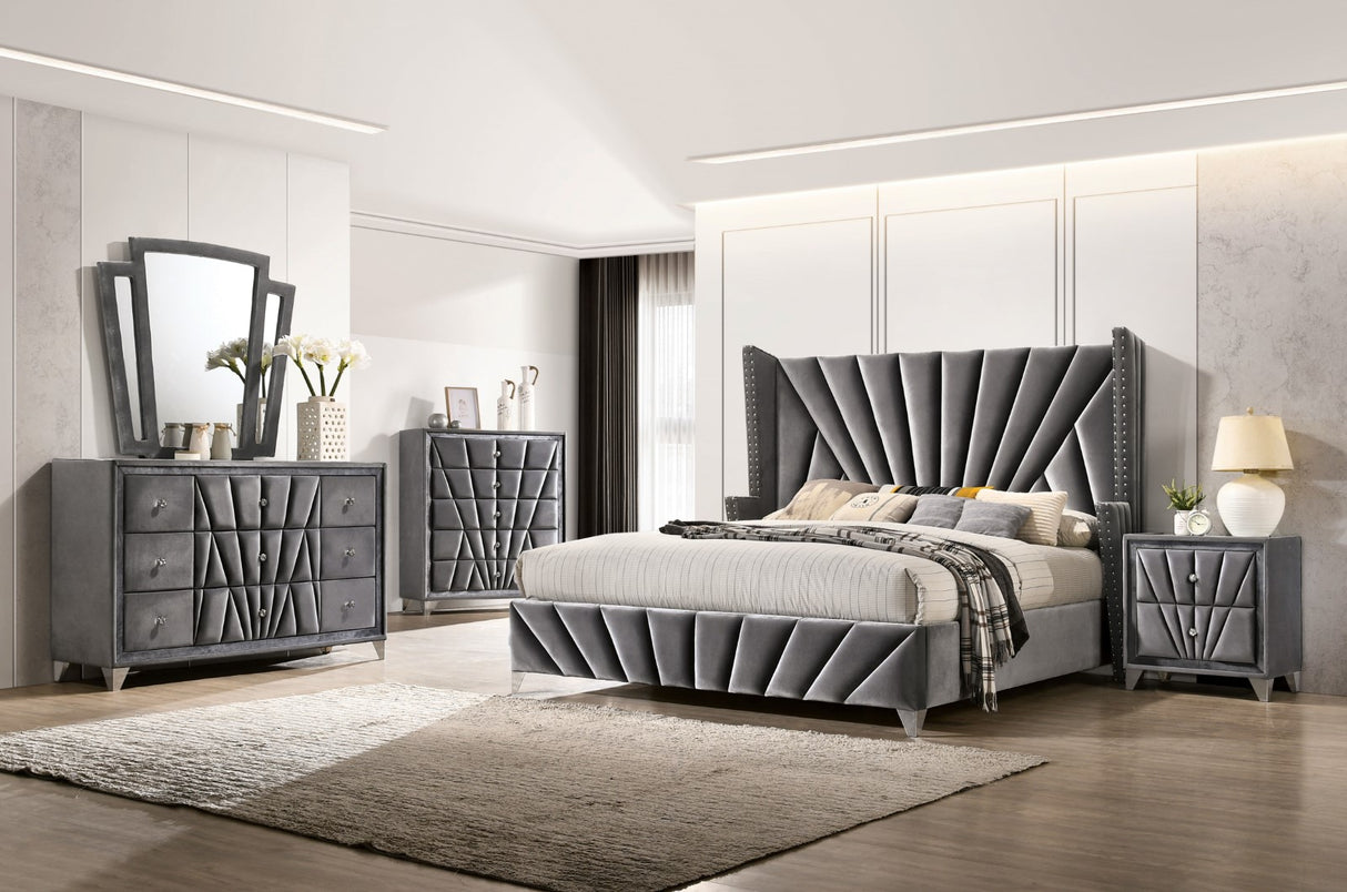 Carissa Gray Mirror (Mirror Only) from Furniture of America - Luna Furniture
