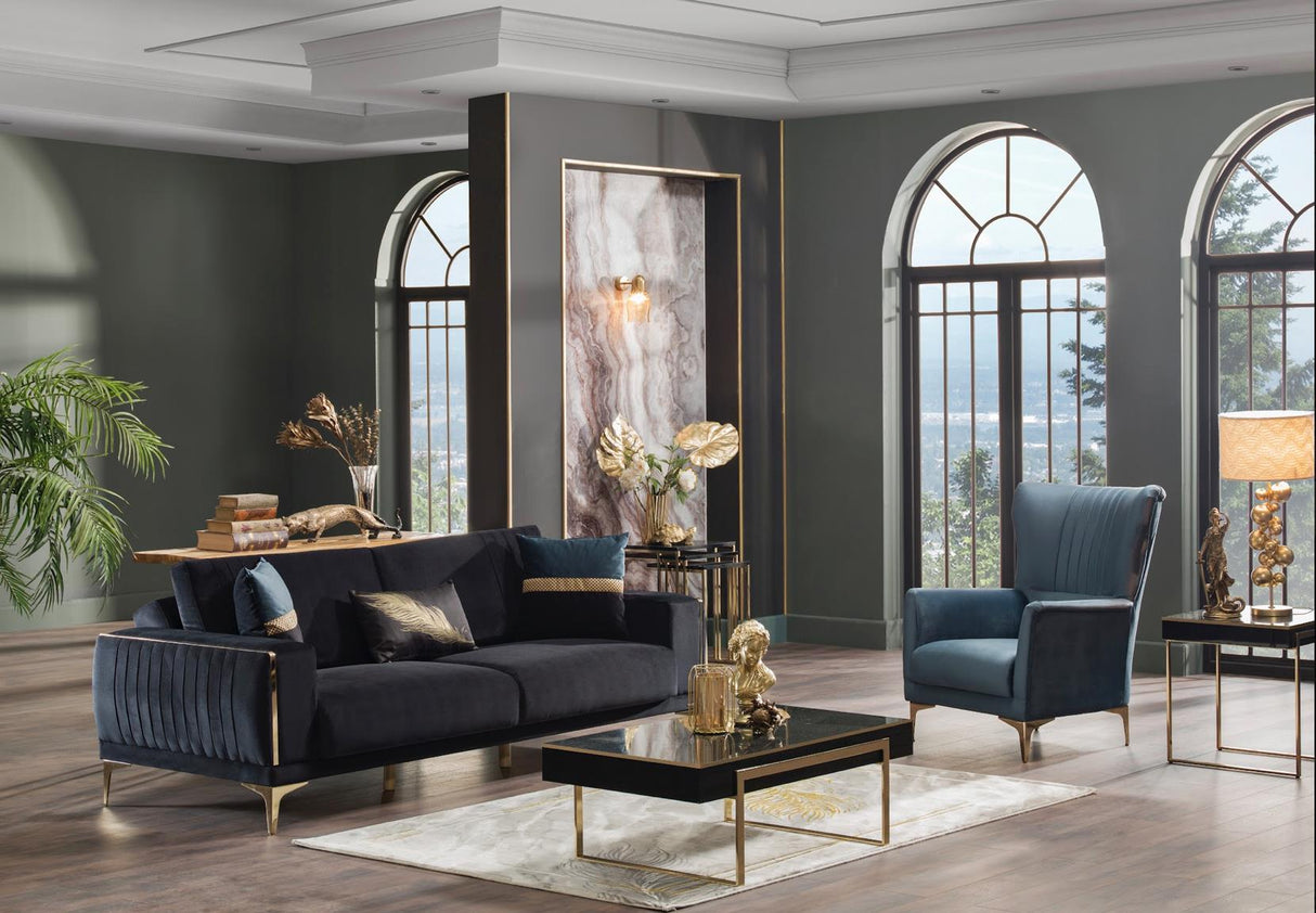 Carlino Napoly Black Living Room Set from Bellona - Luna Furniture
