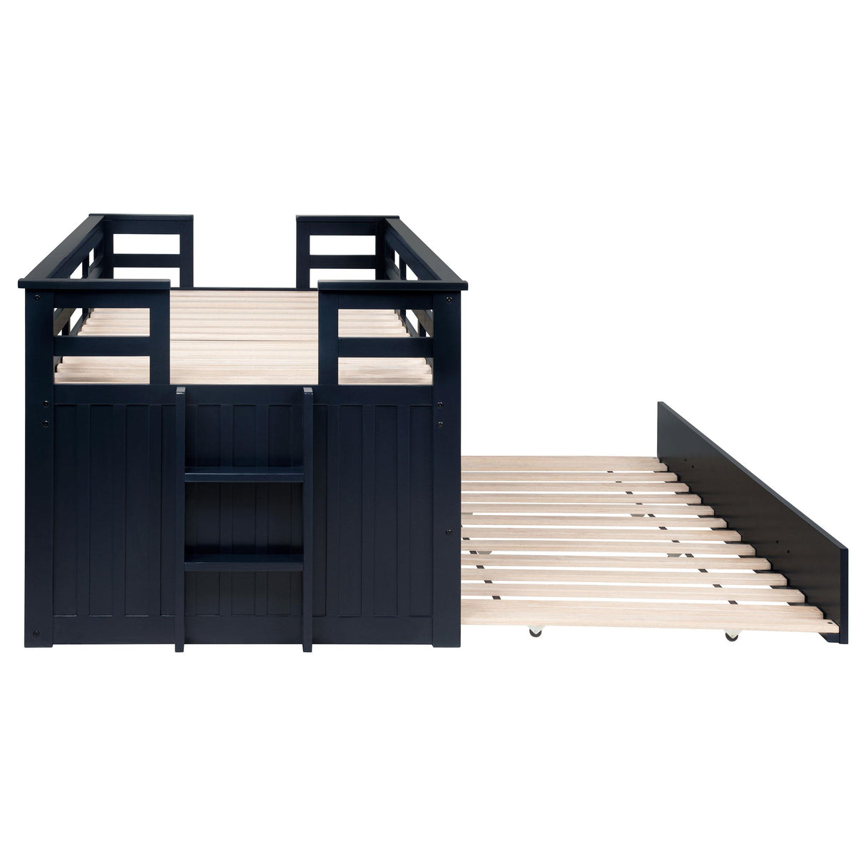 Carlsbad Navy Blue Wood Twin Captains Bed With Trundle from Coaster - Luna Furniture