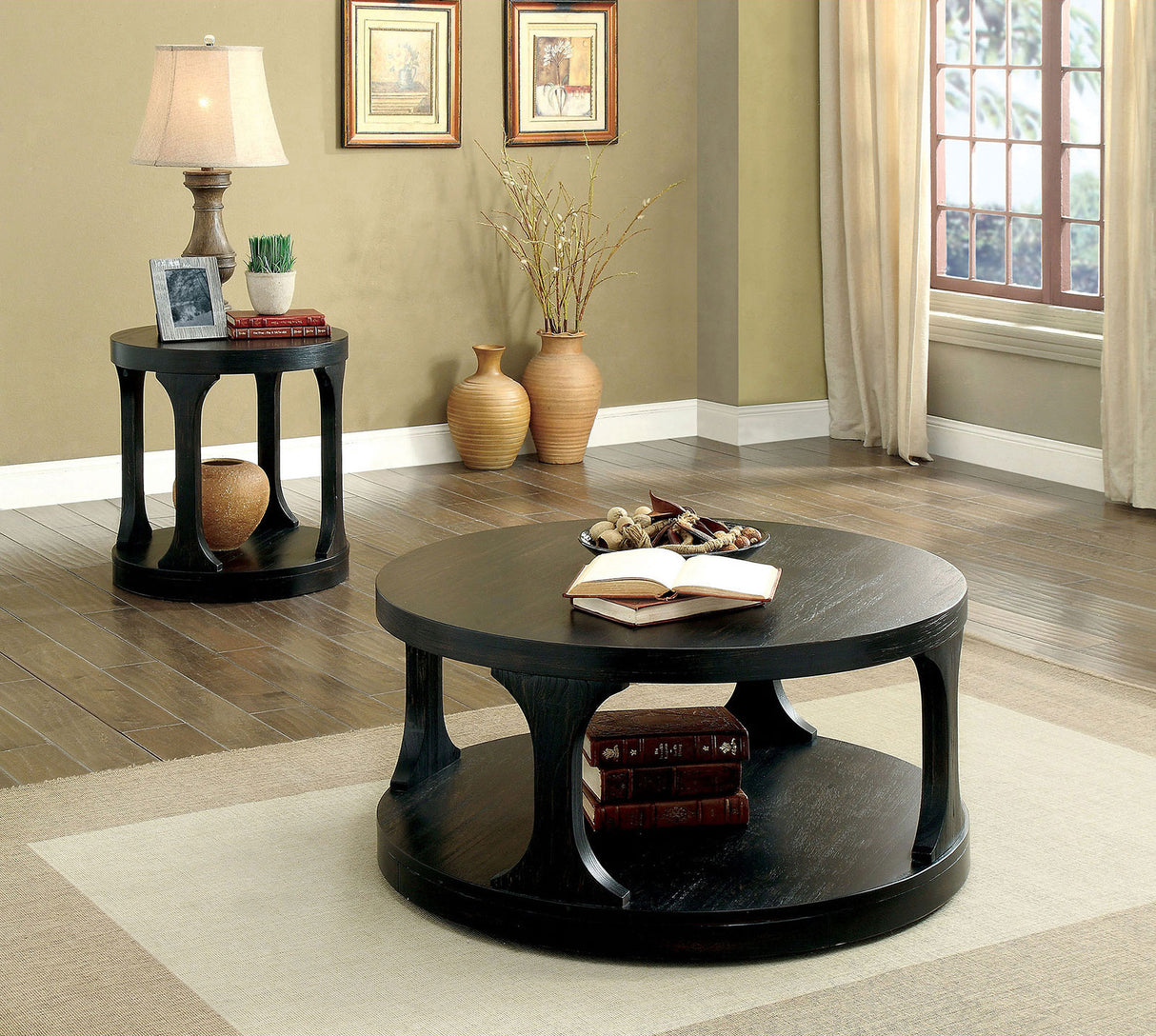 Carrie Antique Black End Table from Furniture of America - Luna Furniture