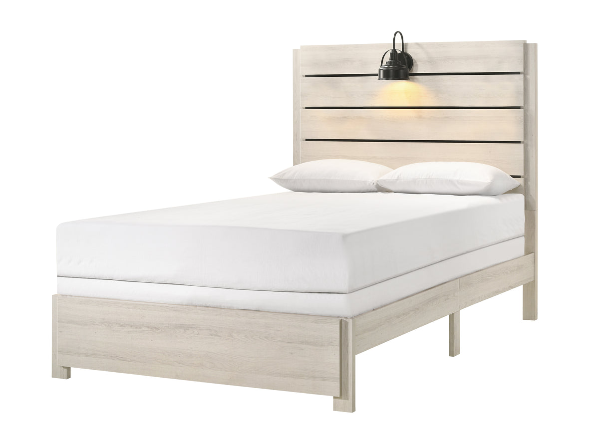 Carter White Full Platform Bed from Crown Mark - Luna Furniture