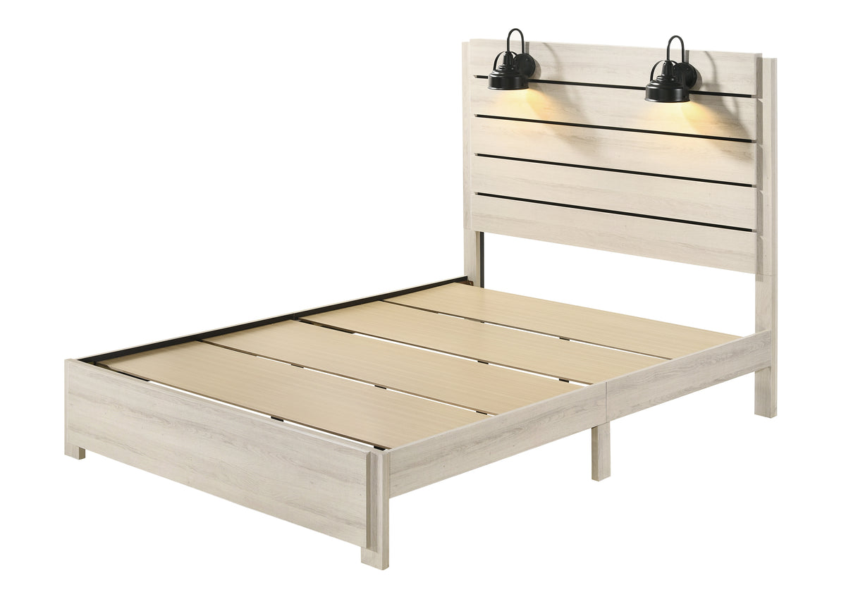 Carter White King Platform Bed from Crown Mark - Luna Furniture