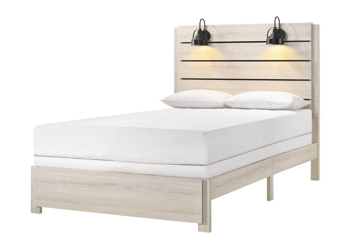 Carter White King Platform Bed from Crown Mark - Luna Furniture
