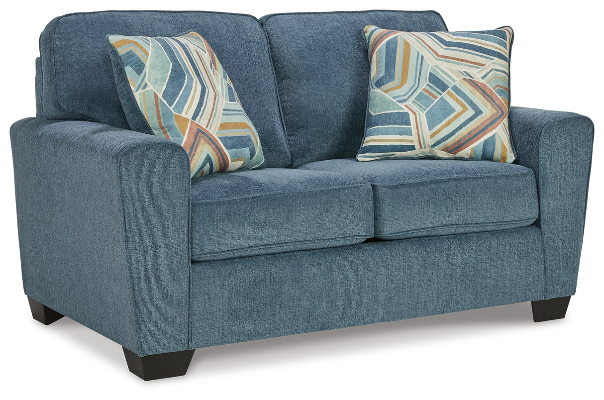 Cashton Blue Queen Sofa Sleeper and Loveseat from Ashley - Luna Furniture