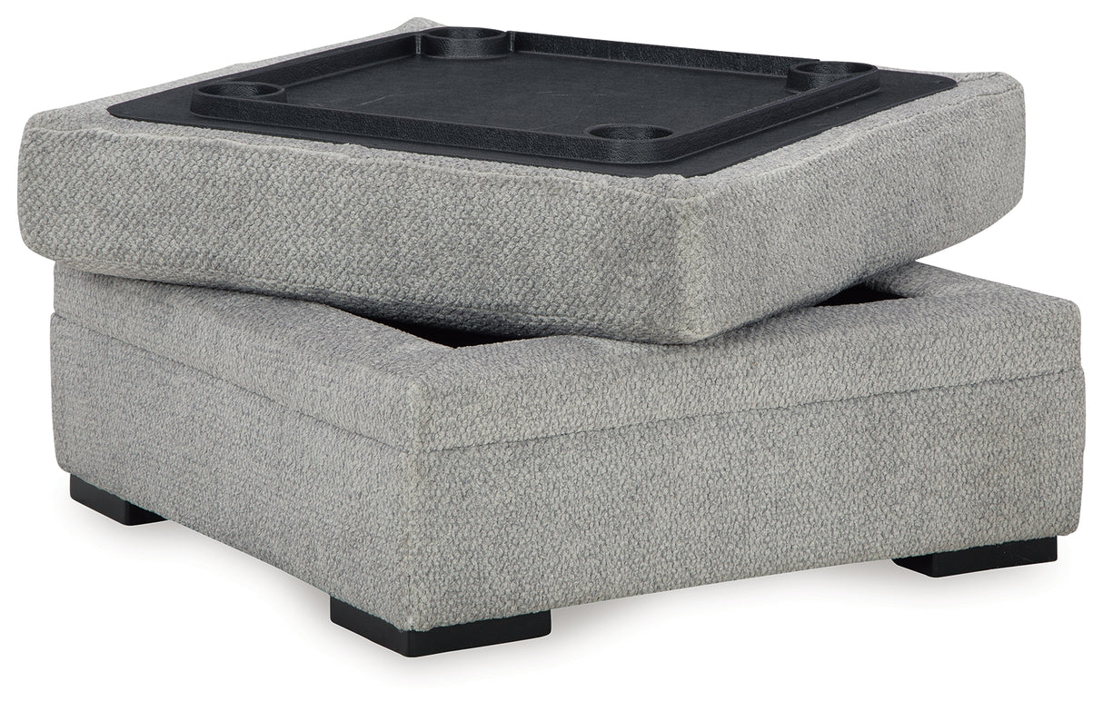Casselbury Cement 2-Piece Sectional with Ottoman from Ashley - Luna Furniture