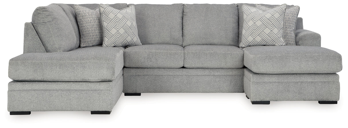 Casselbury Cement 2-Piece Sectional with Ottoman from Ashley - Luna Furniture
