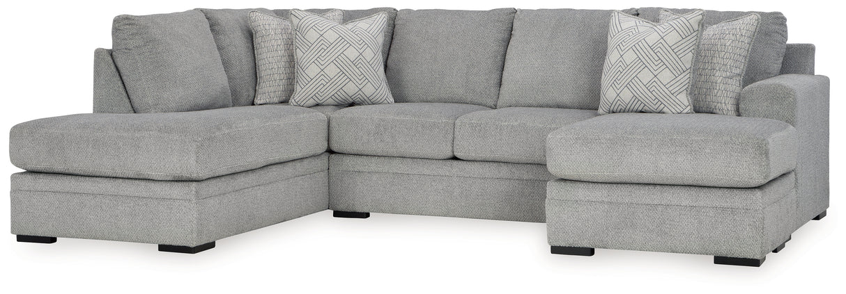 Casselbury Cement 2-Piece Sectional with Ottoman from Ashley - Luna Furniture