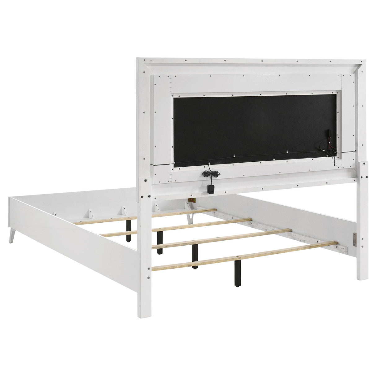 Cassia White High Gloss 4-Piece Queen LED Bedroom Set from Coaster - Luna Furniture