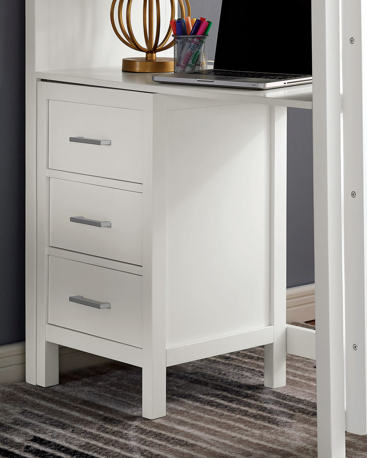 Cassidy White Twin Loft Bed from Furniture of America - Luna Furniture