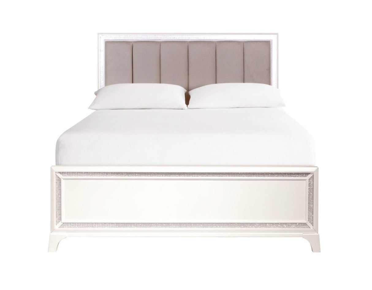 Cassie Illuminating Pearl Bedroom Set from Steve Silver - Luna Furniture