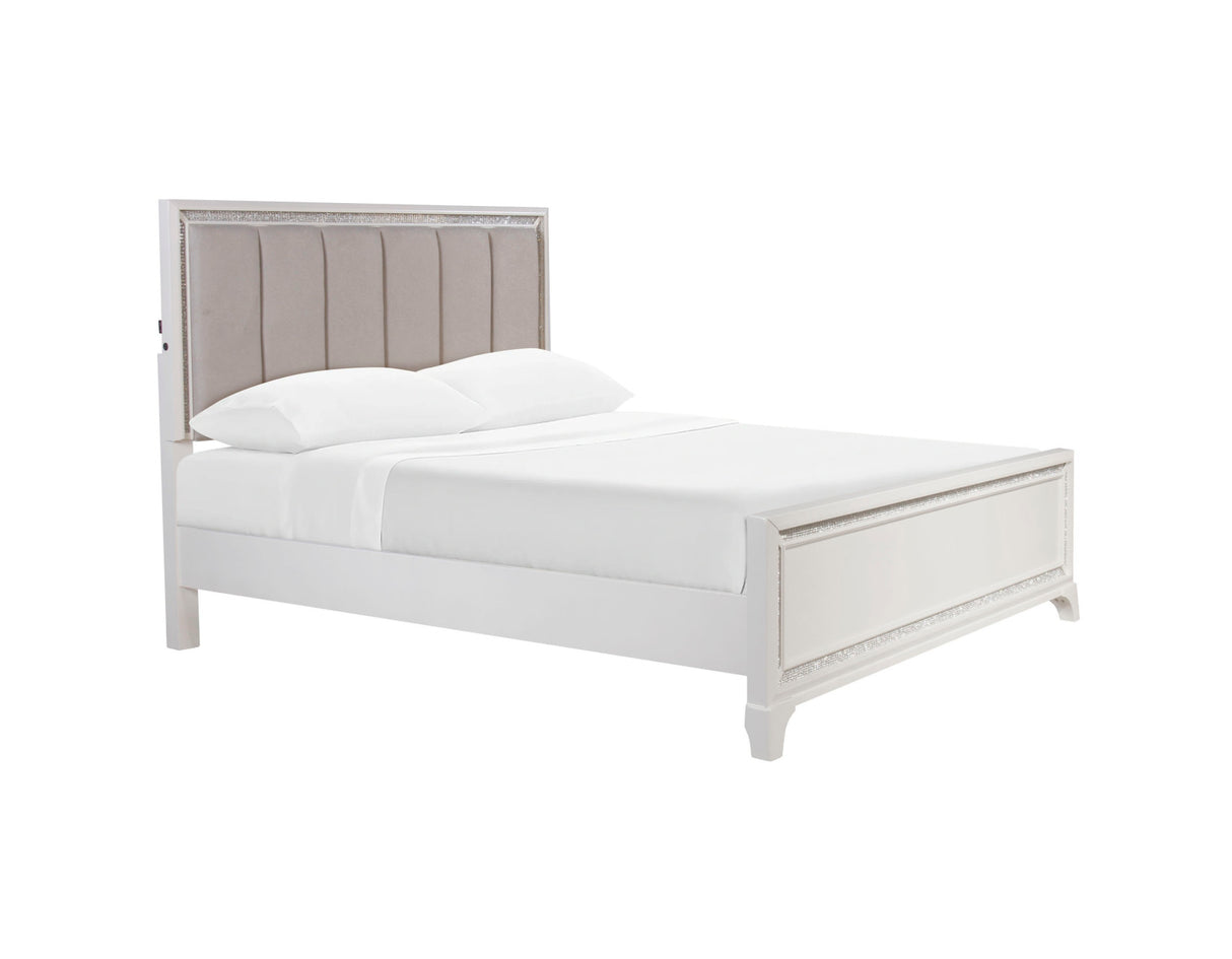 Cassie Illuminating Pearl Bedroom Set from Steve Silver - Luna Furniture