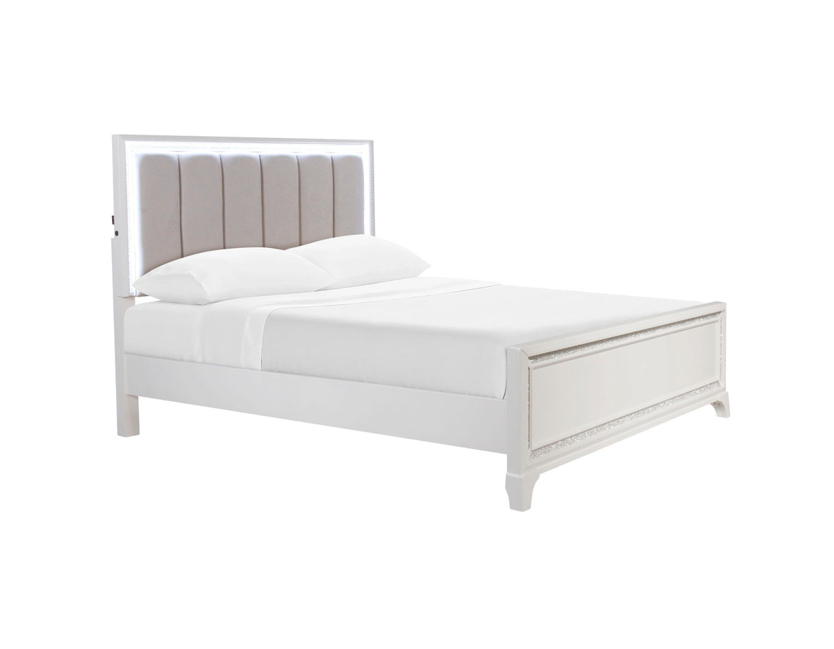 Cassie Illuminating Pearl Bedroom Set from Steve Silver - Luna Furniture