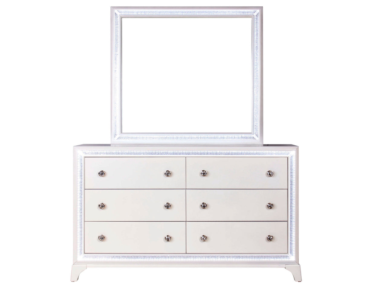 Cassie Illuminating Pearl Bedroom Set from Steve Silver - Luna Furniture