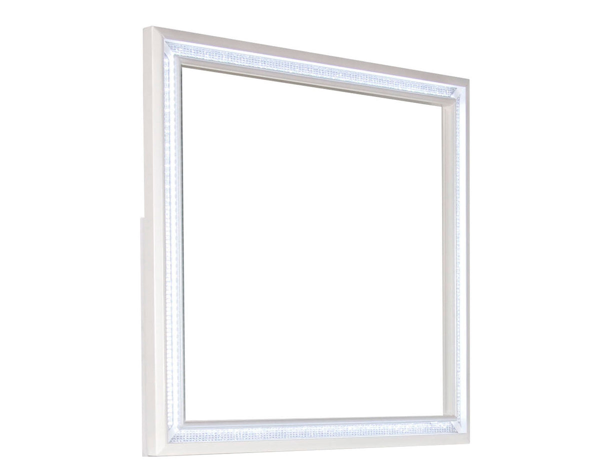 Cassie Illuminating Glam Mirror, Shimmering Pearl Finish (Mirror Only) from Steve Silver - Luna Furniture