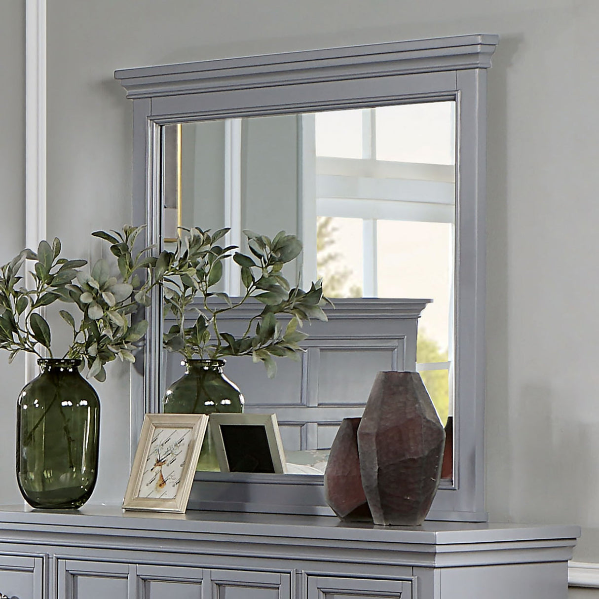 Castlile Gray Mirror (Mirror Only) from Furniture of America - Luna Furniture