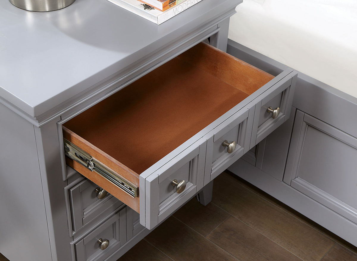 Castlile Gray Transitional Storage Bedroom Set from Furniture of America - Luna Furniture