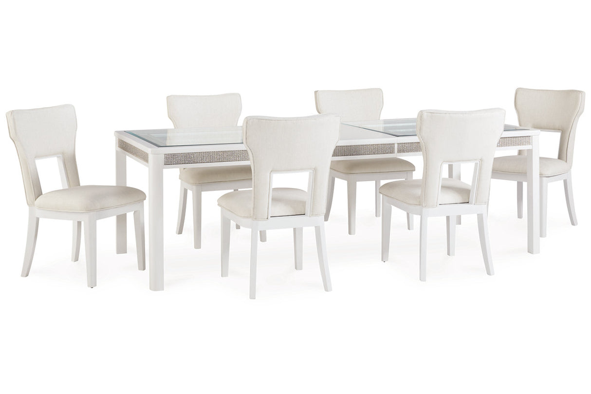 Chalanna White Dining Table and 6 Chairs from Ashley Furniture - Luna Furniture