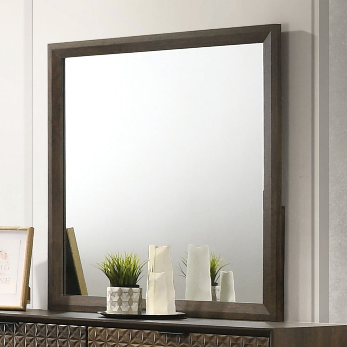 Chalfont Dark Brown Mirror (Mirror Only) from Furniture of America - Luna Furniture
