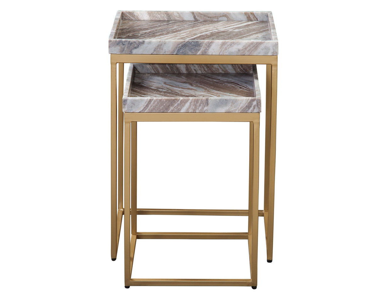 Chantel Brown Solid Marble Top Nesting Tables from Steve Silver - Luna Furniture