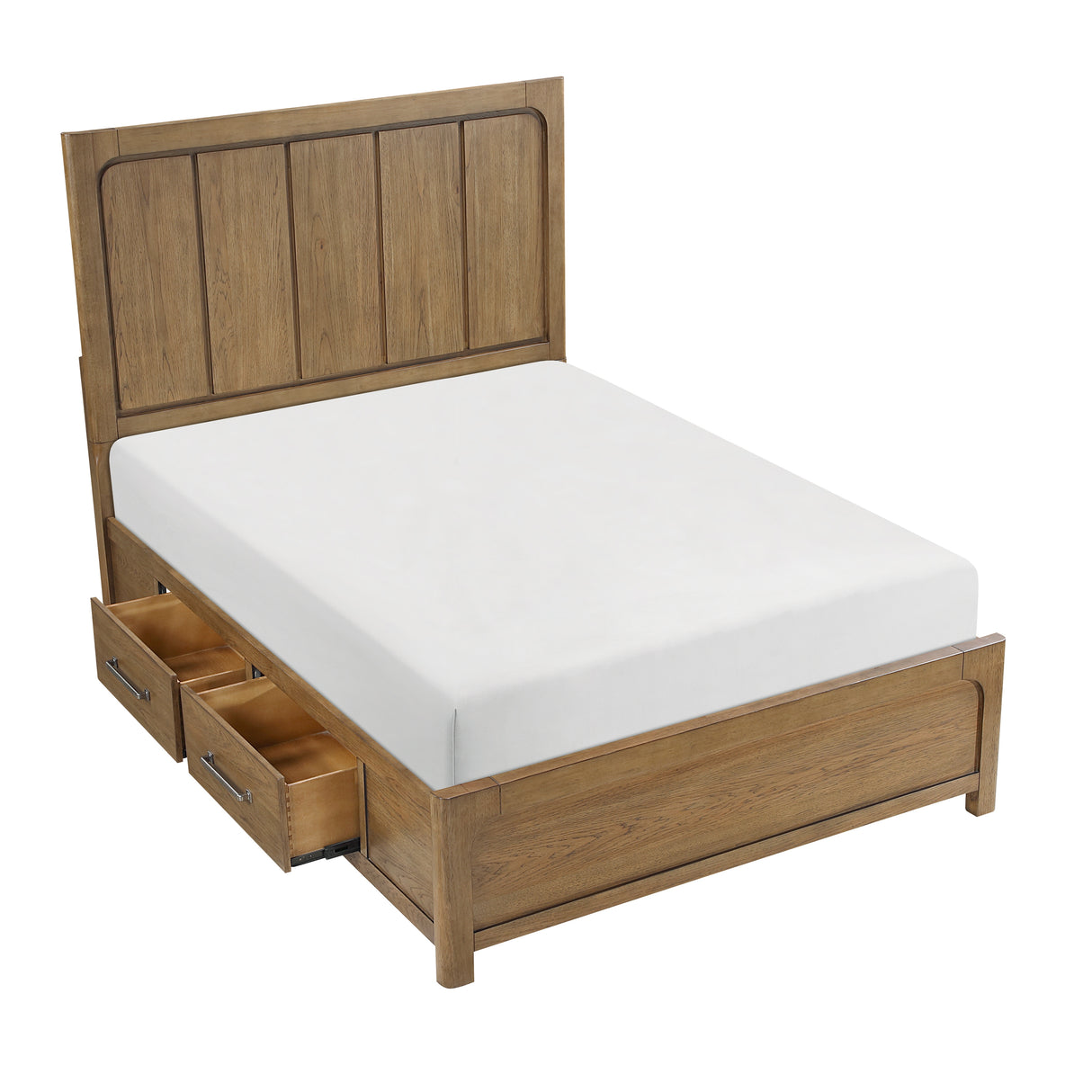 Charlotte Light Brown Queen Storage Platform Bed from Homelegance - Luna Furniture