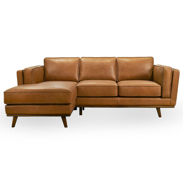 Chase Tan Genuine Leather Left Facing Sectional