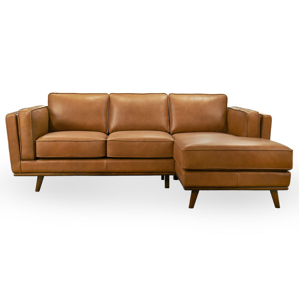 Chase Tan Genuine Leather Right Facing Sectional