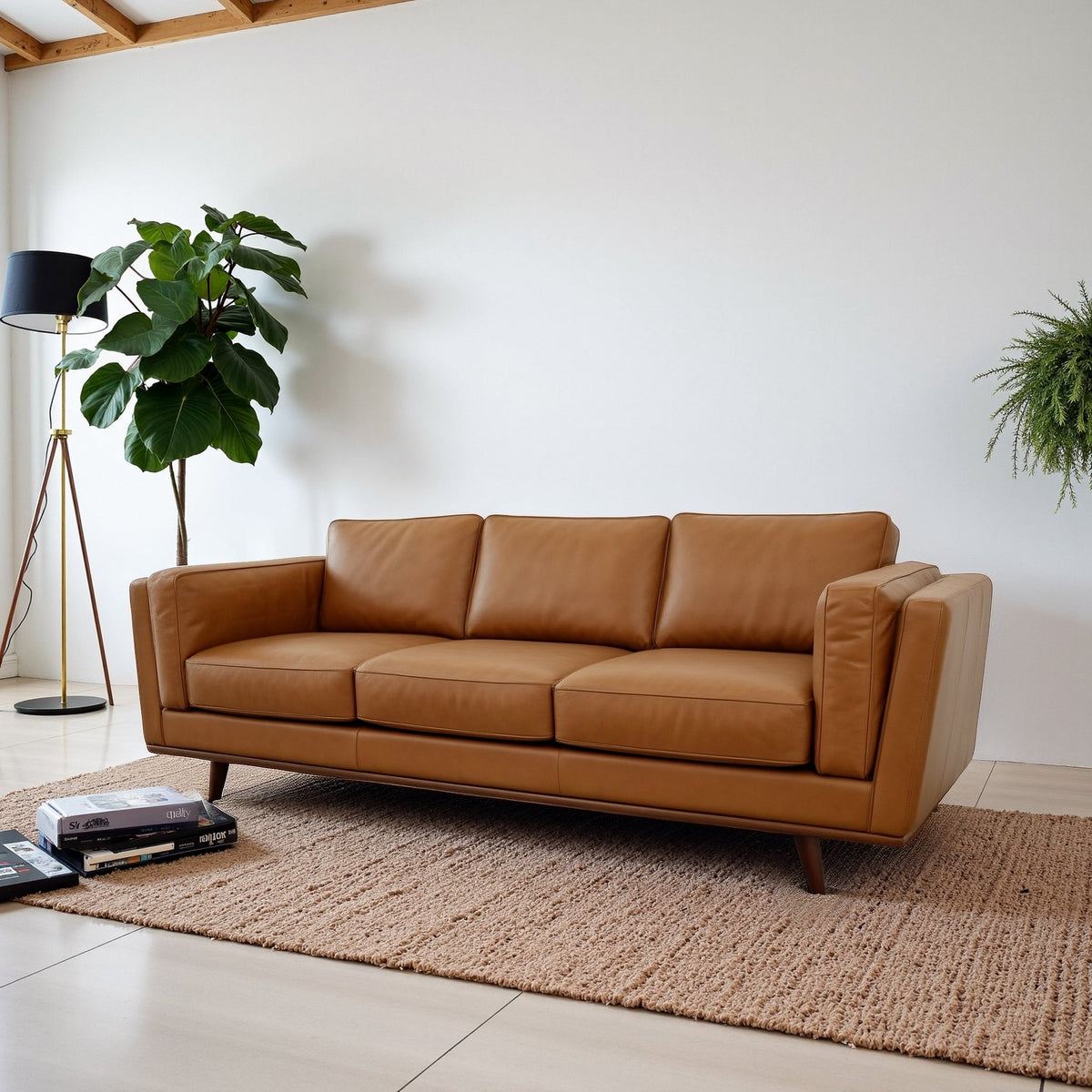 Chase Tan Genuine Leather Sofa from Ashcroft Furniture - Luna Furniture