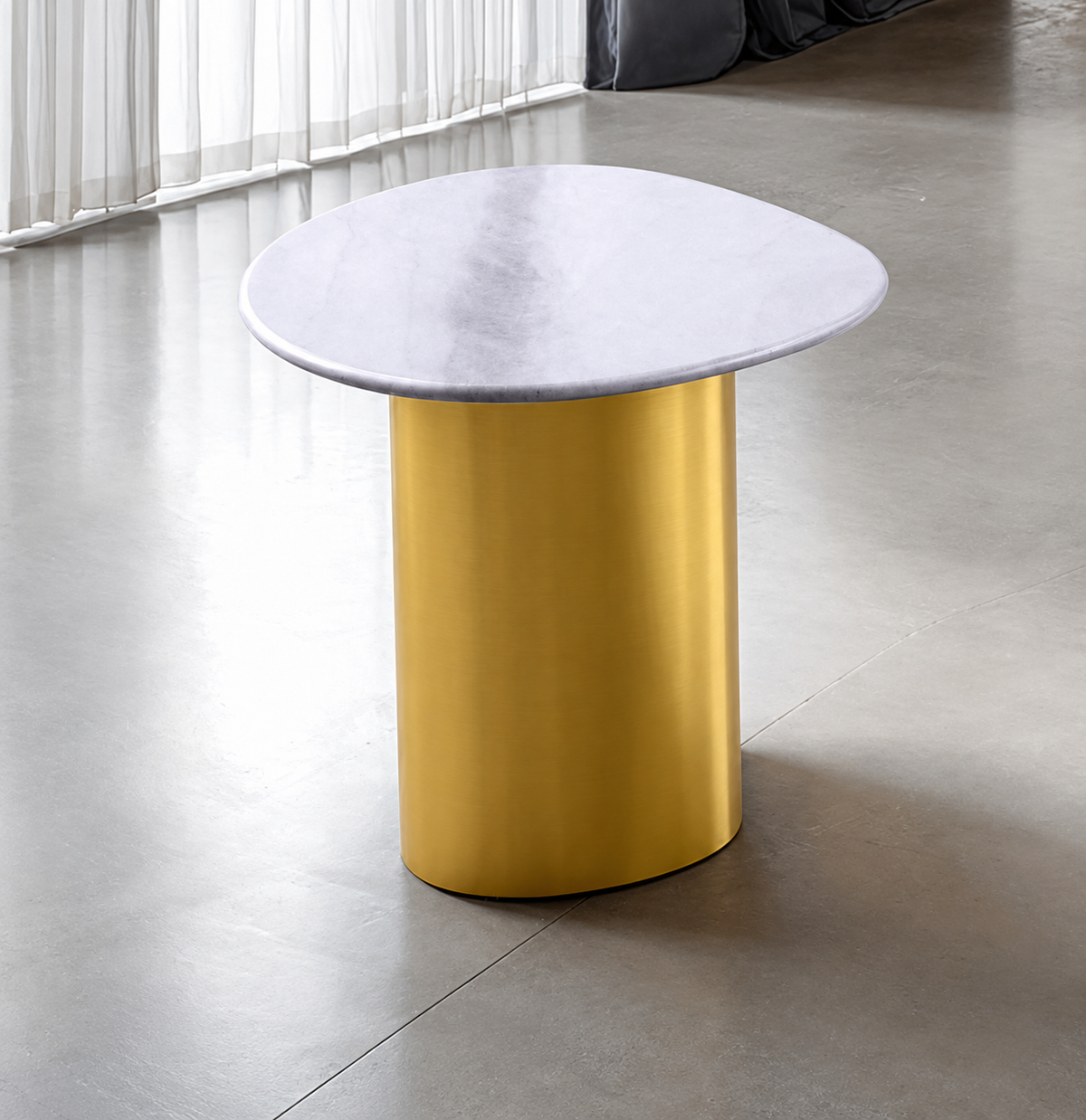 Northwich White/Matte Gold Side Table