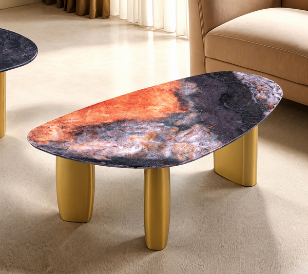 Northwich Black/Gray/Matte Gold Coffee Table