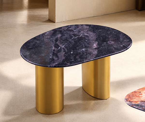 Northwich Black/Gray/Matte Gold End Table