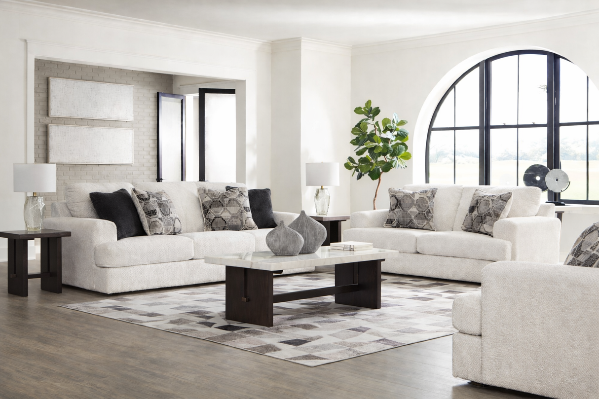 Karinne Linen Sofa, Loveseat and Oversized Chair from Ashley - Luna Furniture