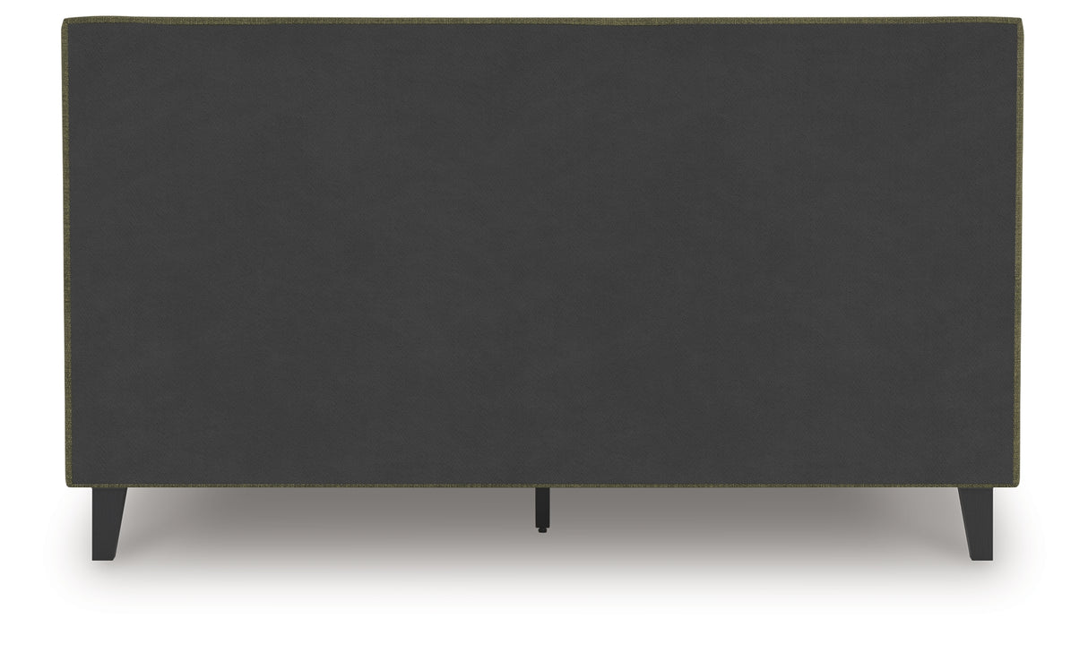 Chirason Sage Green California King Upholstered Bed with Roll Slats from Ashley - Luna Furniture