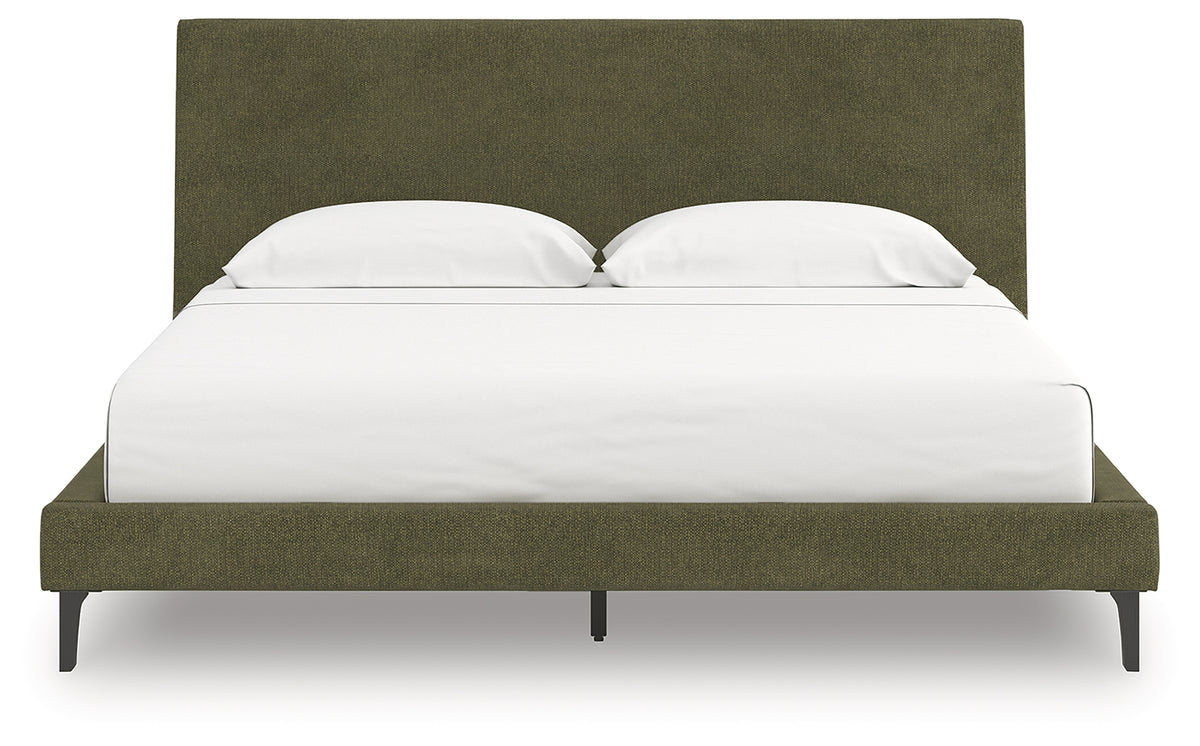 Chirason Sage Green King Upholstered Bed with Roll Slats from Ashley Furniture - Luna Furniture