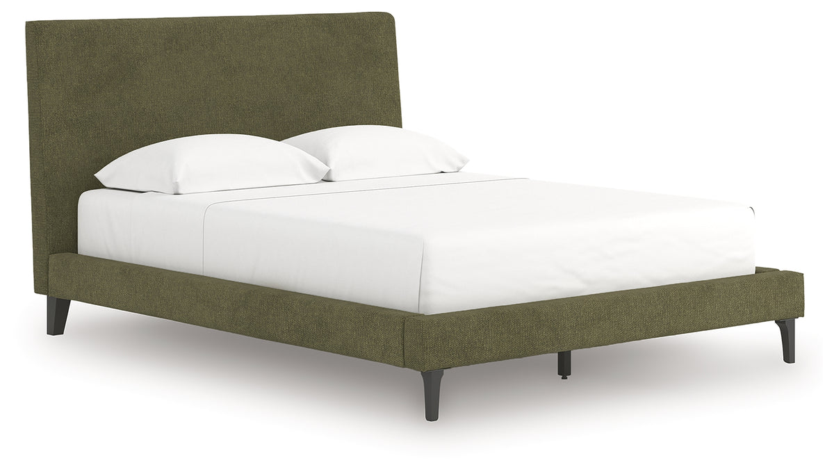 Chirason Sage Green Queen Upholstered Bed with Roll Slats from Ashley Furniture - Luna Furniture