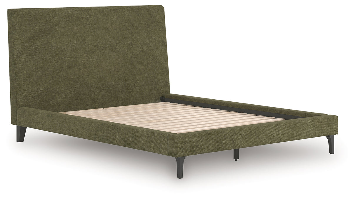 Chirason Sage Green Queen Upholstered Bed with Roll Slats from Ashley Furniture - Luna Furniture