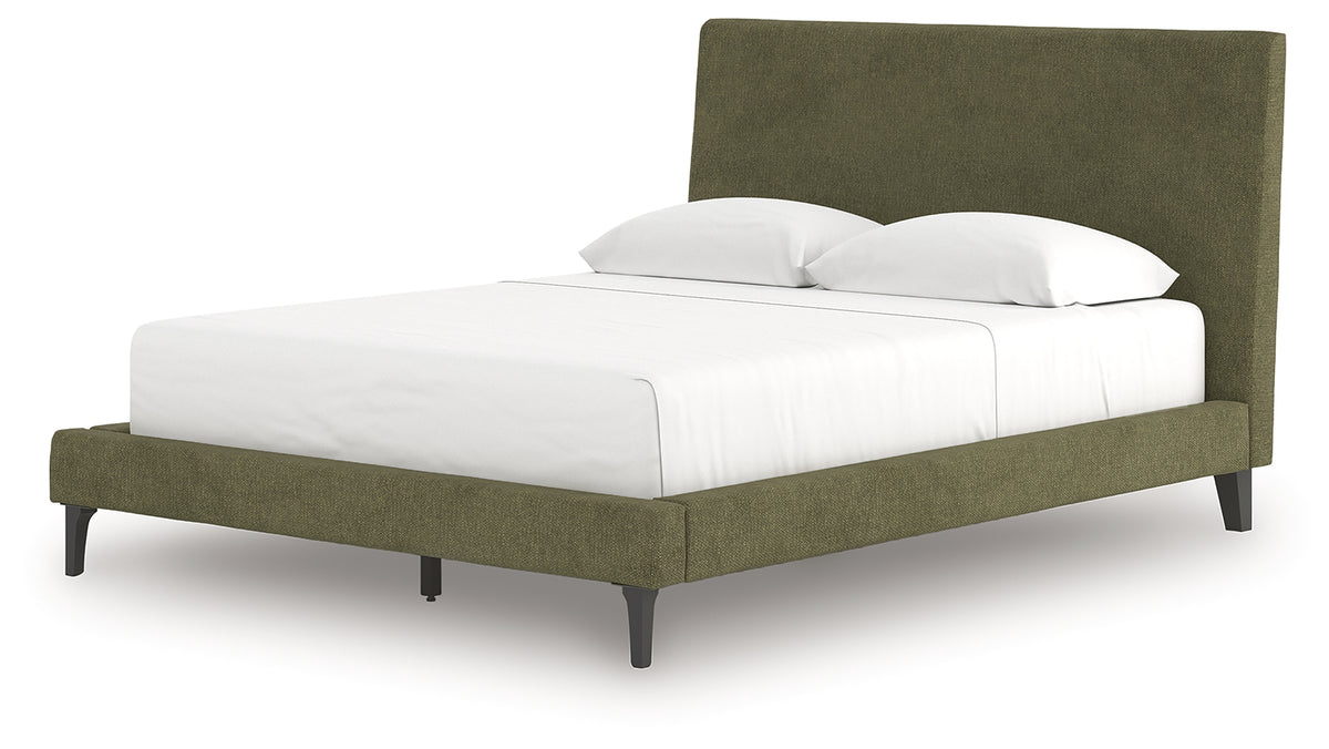 Chirason Sage Green Queen Upholstered Bed with Roll Slats from Ashley Furniture - Luna Furniture