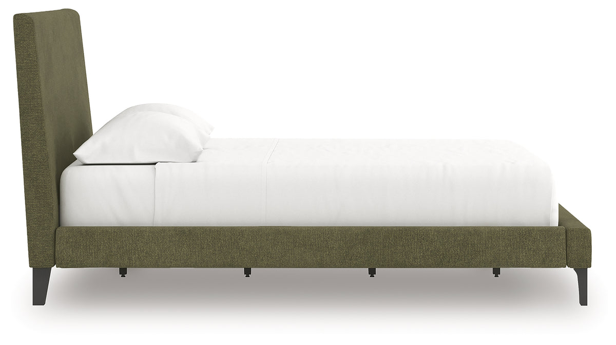 Chirason Sage Green Queen Upholstered Bed with Roll Slats from Ashley Furniture - Luna Furniture