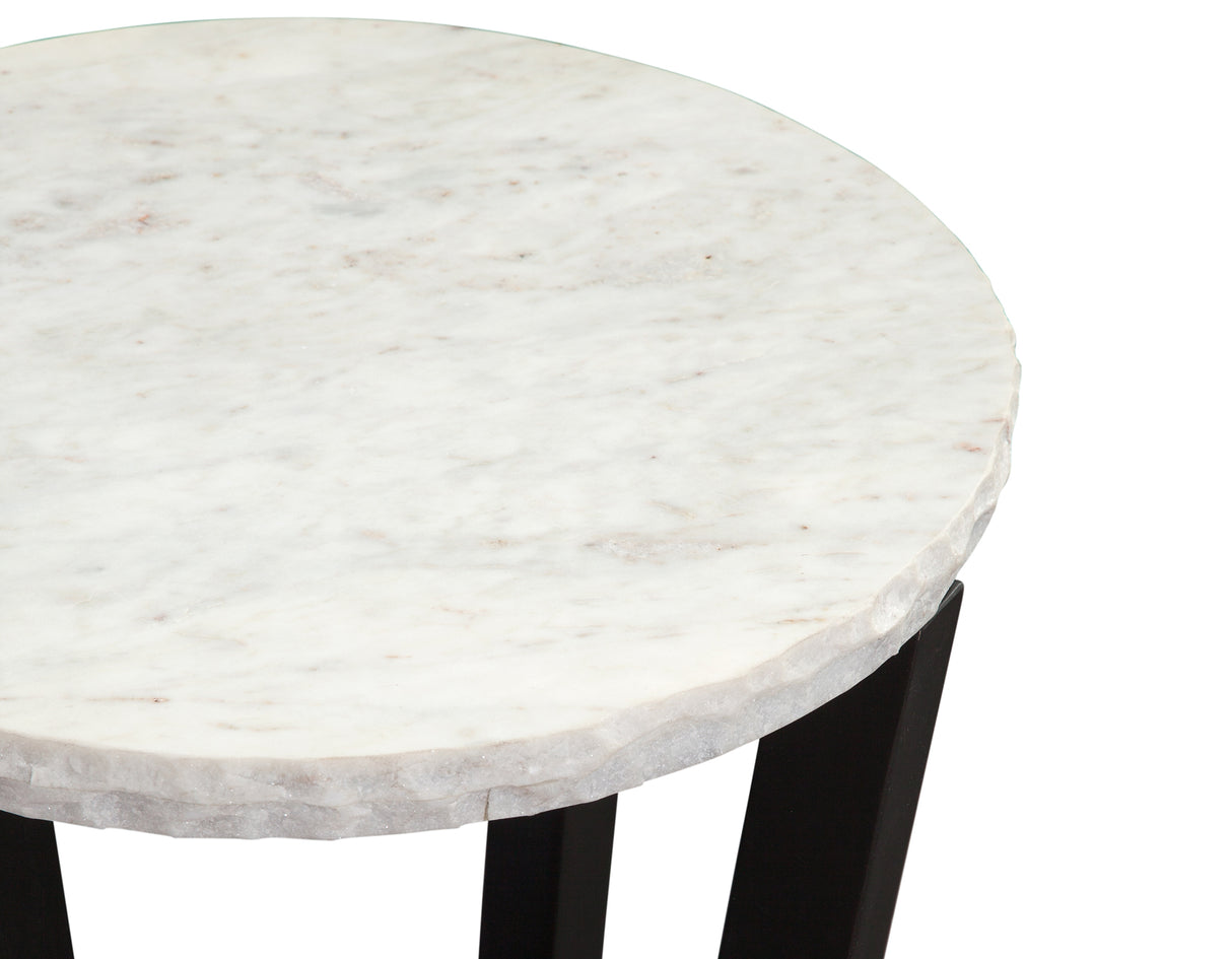 Chrissy 20″ Round White Marble End Table from Steve Silver - Luna Furniture